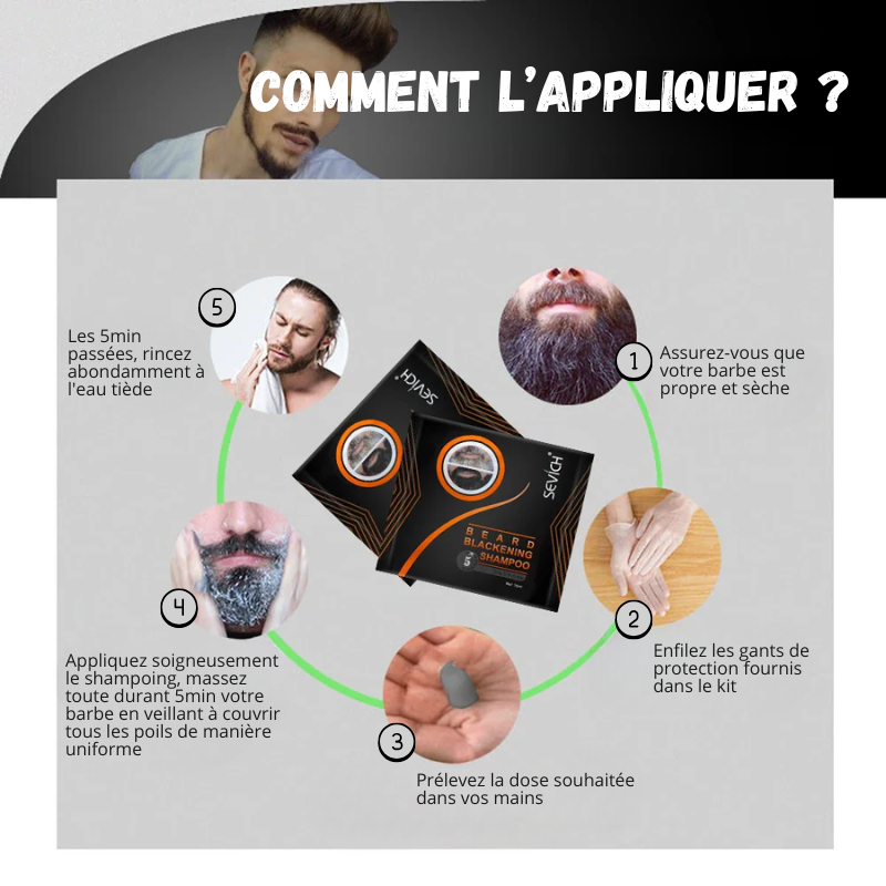 5x Shampoings Colorants pour Barbe