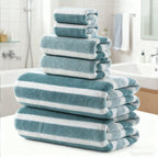 Lot de 6 Serviettes de Bain Rayées Super Douces & Absorbantes
