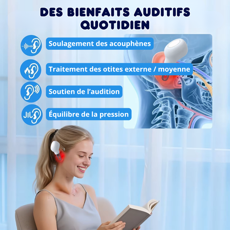 Appareil Otologique Thérapie Infrarouge 650nm - Acouphène, Otite, Surdité...