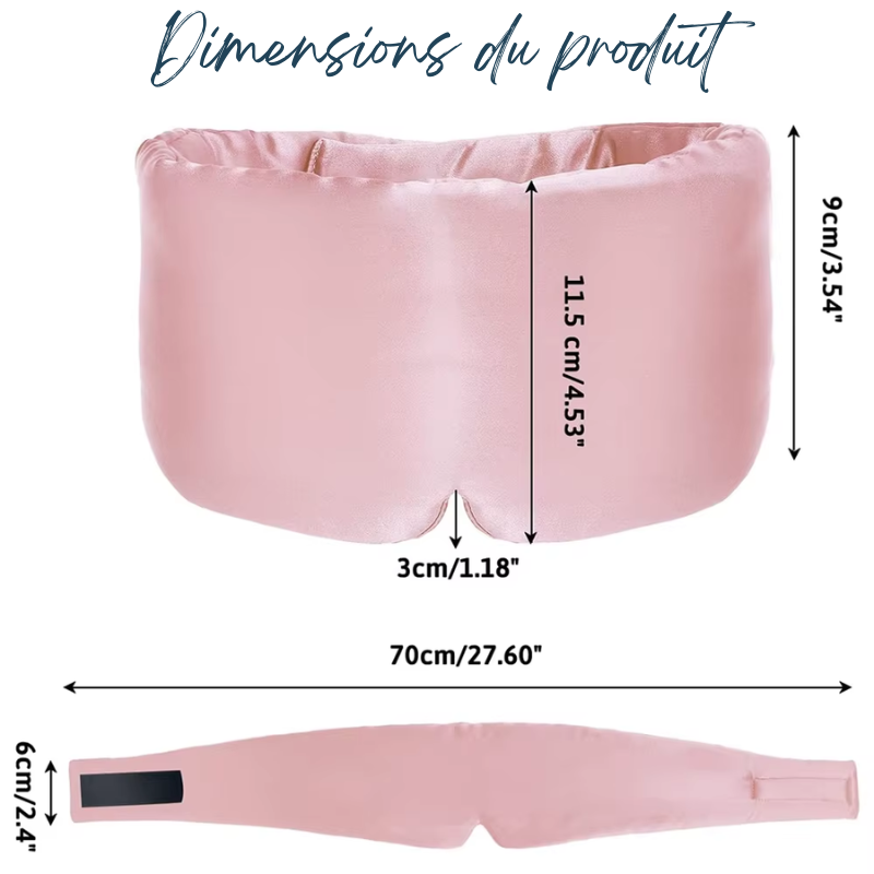 Bandeau de Sommeil XL en Soie de Mûrier Réglable