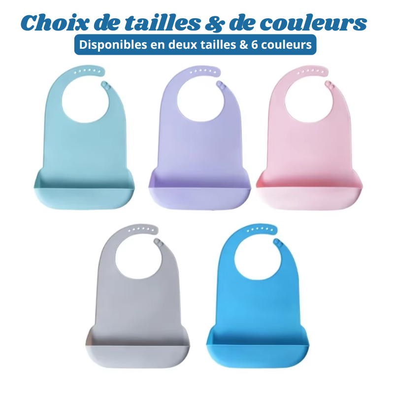 Bavoir Repas Adulte en Silicone – Imperméable & Profond