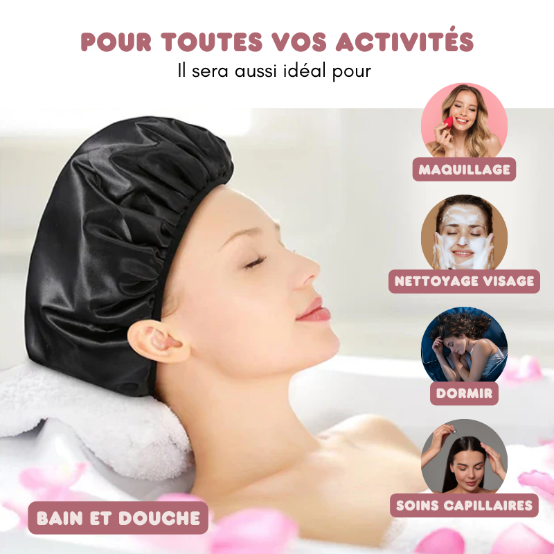 Bonnet de Douche Réutilisable Intérieur Microfibre