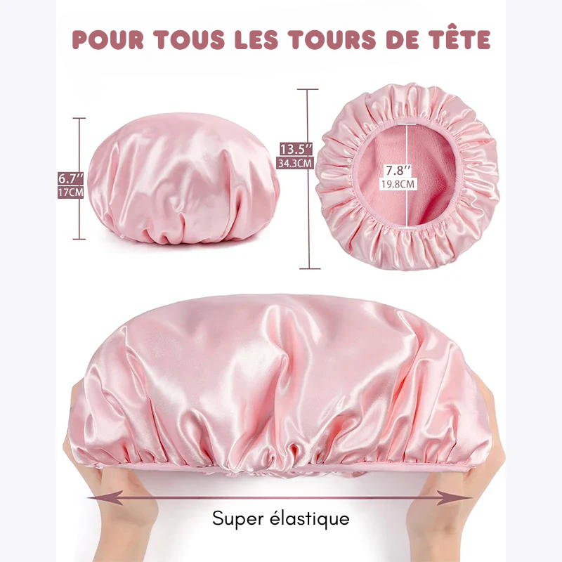 Bonnet de Douche Réutilisable Intérieur Microfibre