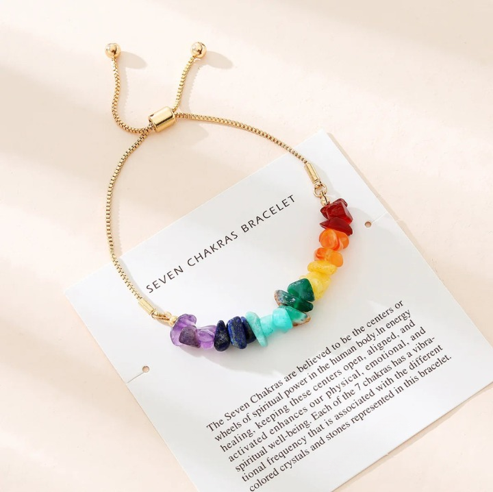Bracelet 7 Chakras avec Pierres Naturelles