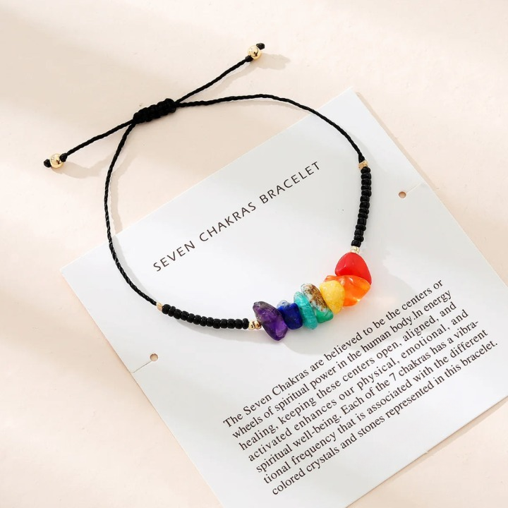 Bracelet 7 Chakras avec Pierres Naturelles