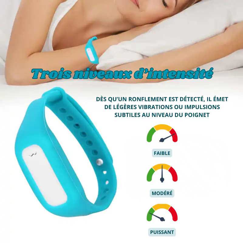 Bracelet Intelligent Anti-Ronflement par Fréquences - Réglable