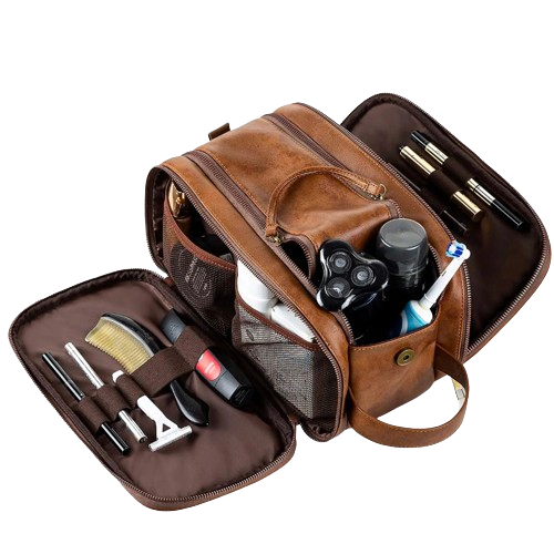 Trousse de toilette Grande Capacité en Simili Cuir - Homme