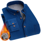 Chemise en velours côtelé avec intérieur chaud en polaire - Couleur unie