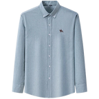 Chemise type Oxford en coton à manches longues pour homme
