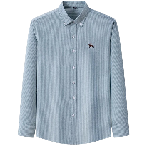 Chemise type Oxford en coton à manches longues pour homme