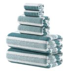 Lot de 6 Serviettes de Bain Rayées Super Douces & Absorbantes