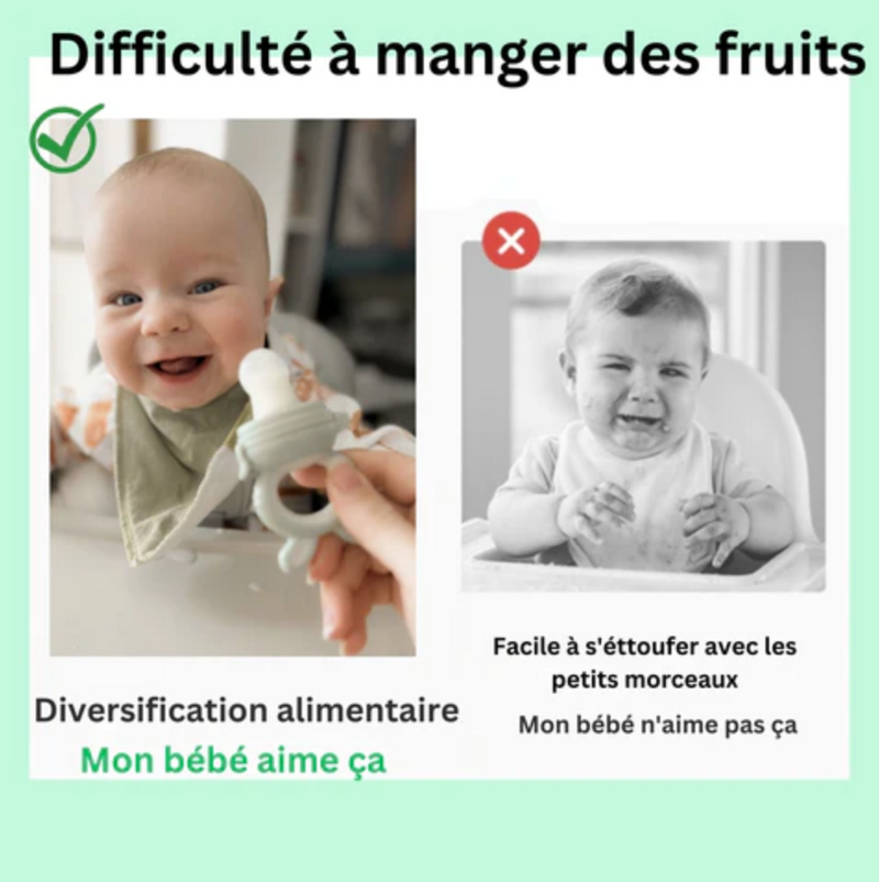Bébé Berliée - Tétine Bébé Fruit - Anneau de Dentition - Fruit Sucker -  Sucette en 3