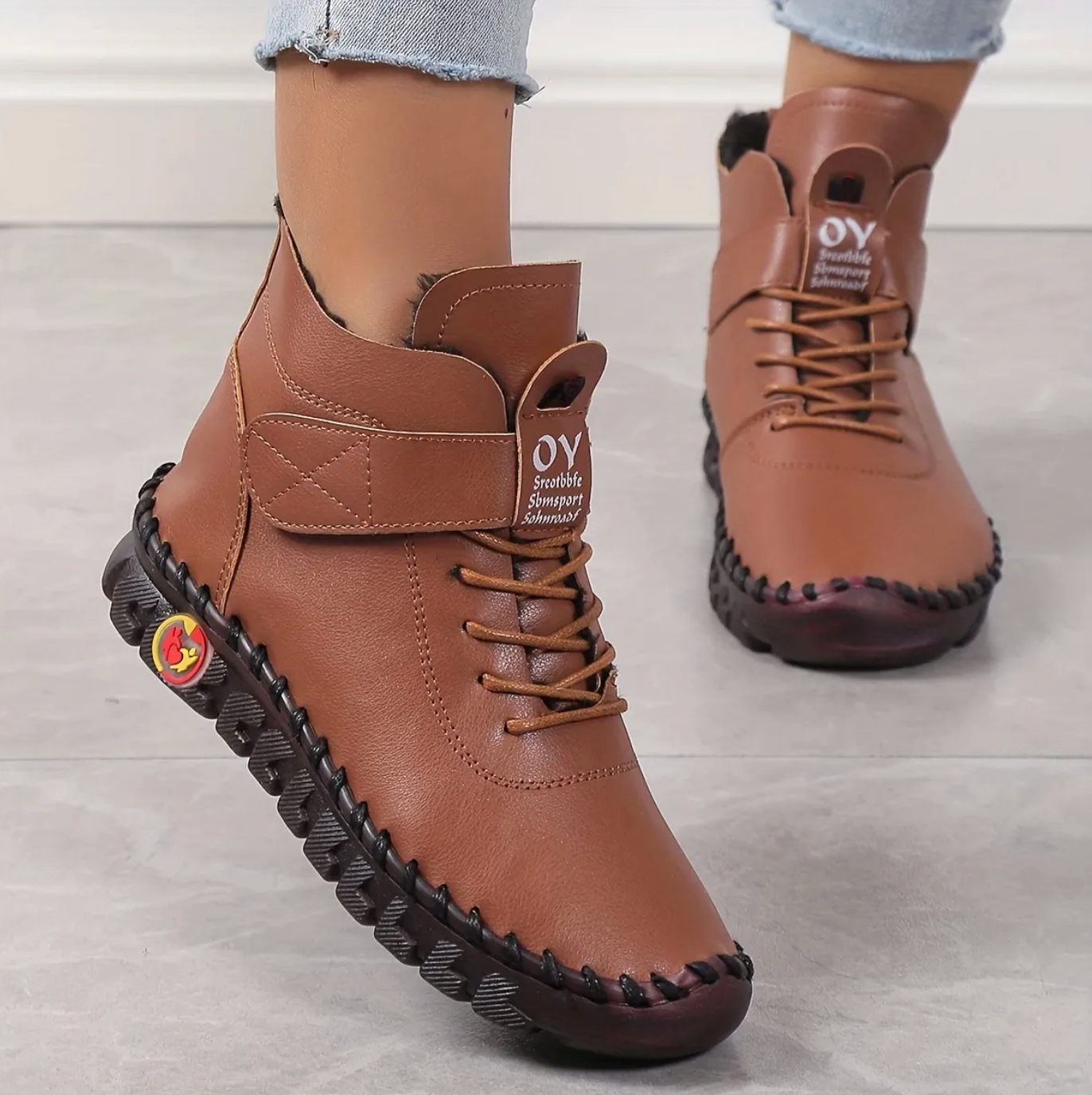 Bottines en SimiliCuir intérieur fourré - Faciles à enfiler