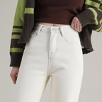 Jean Thermique Coupe Droite Taille Haute - Femme