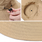 Chapeau de pêcheur à Cordon Pliable Anti-UV & Imperméable
