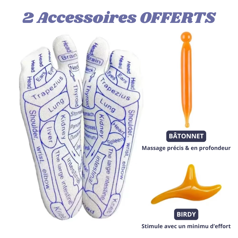 Chaussettes de Réflexologie Plantaire - Accessoires OFFERTS