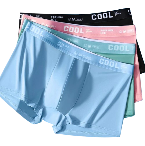 COOL - 4 Boxers Homme Ultra-Légers en Soie Glacée