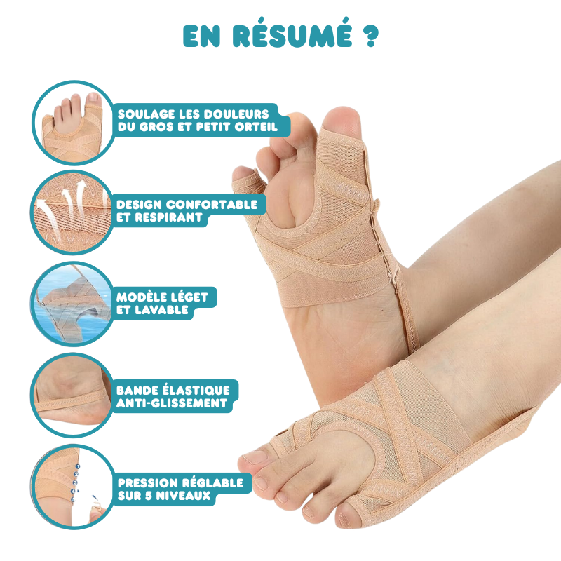 Correcteur d’Oignons Réglable en Tissu Respirant