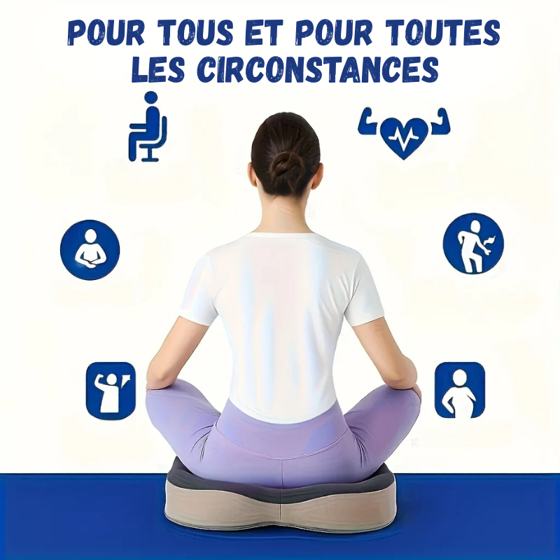 Coussin 3D à Mémoire de Forme – Soulage Dos & Coccyx