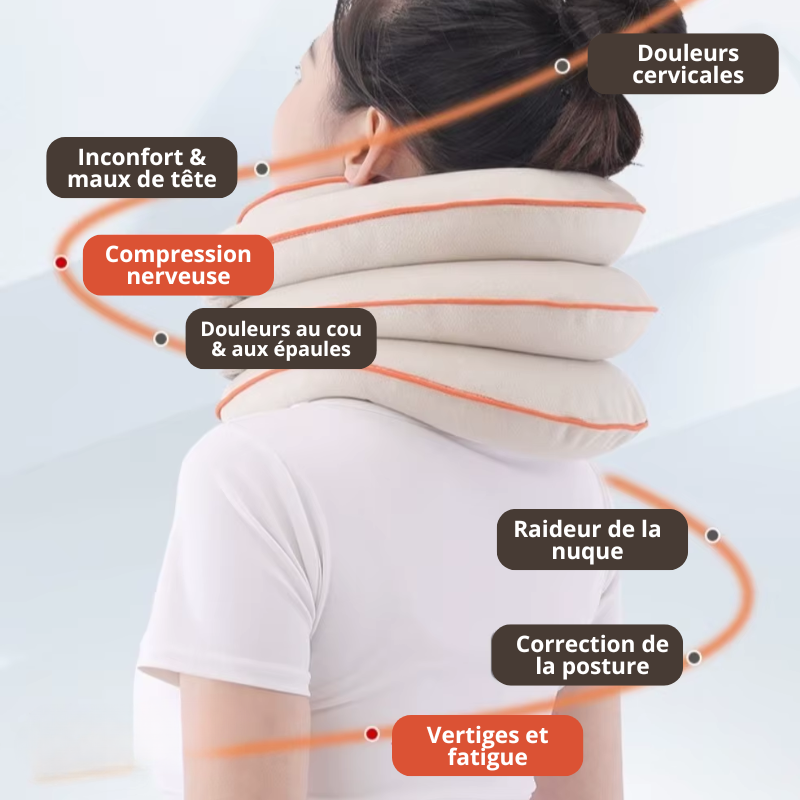 Coussin Cervical Gonflable pour Soulager les Douleurs