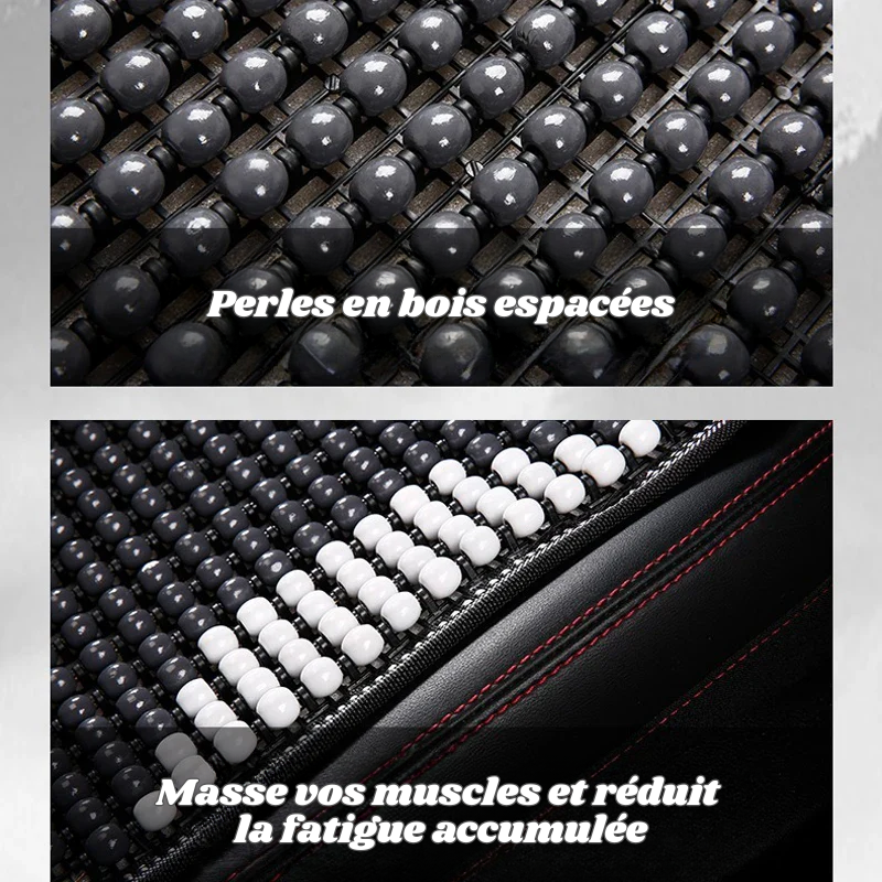 Coussin de Siège Ergonomique en Perles de bois – Anti-Transpiration