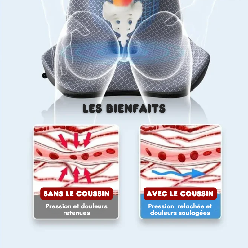 Coussin orthopédique avec boules de massage intégrées