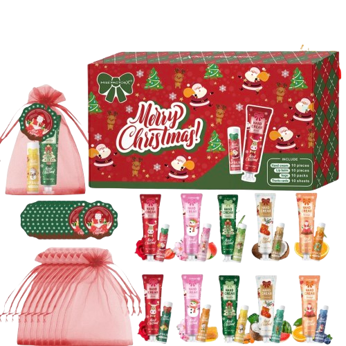 Coffret Idée Cadeau Noël - Crème pour les mains & Baume à lèvres 20PCS