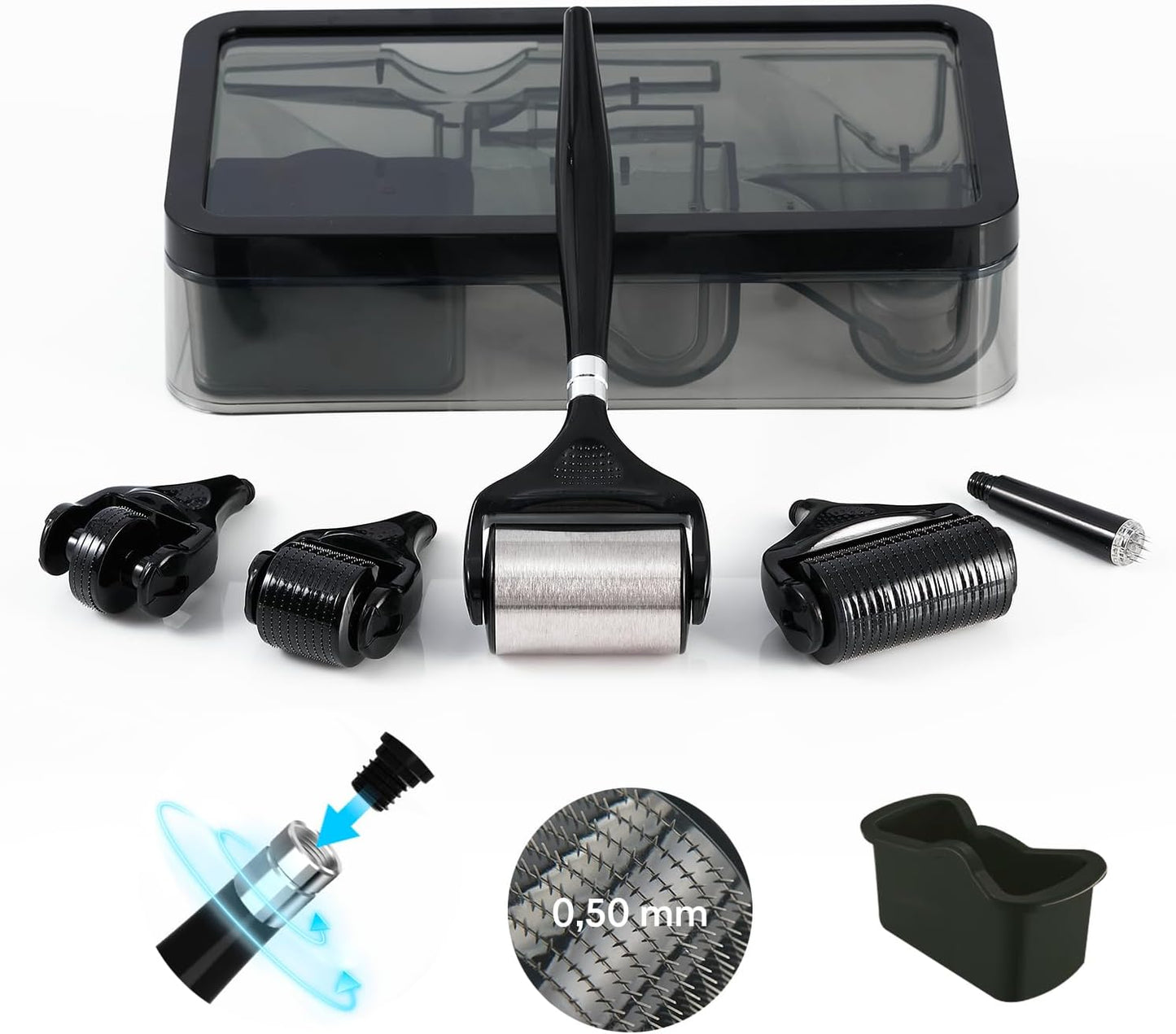 Dermaroller cheveux et barbe - Kit complet 7 en 1