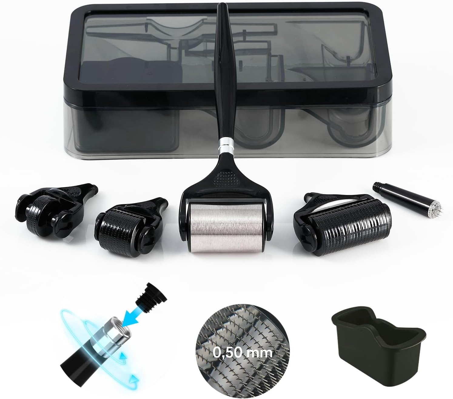 Dermaroller cheveux et barbe - Kit complet 7 en 1