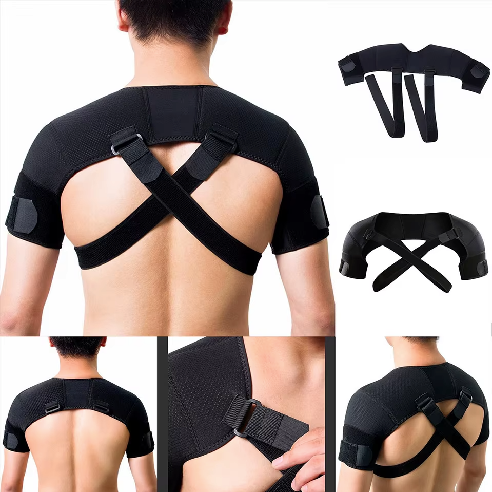 Double attelle d'épaules à compression croisée et sangles réglables