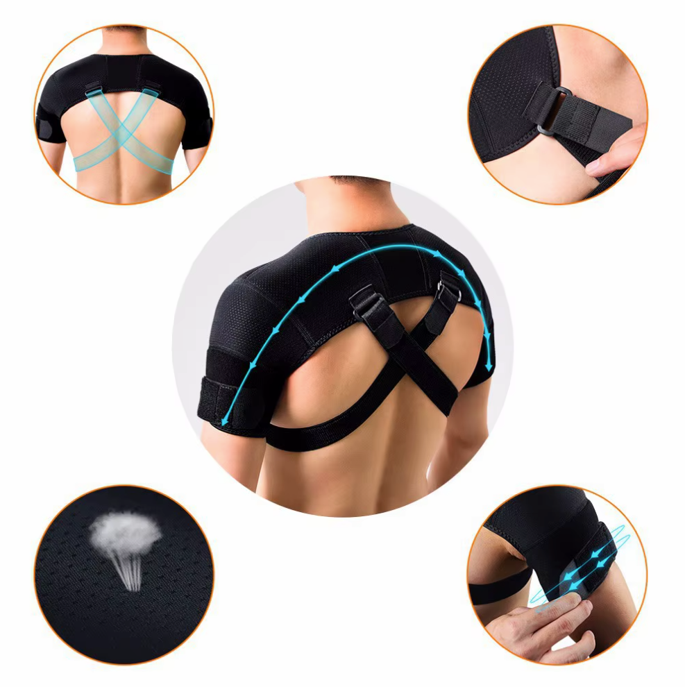 Double attelle d'épaules à compression croisée et sangles réglables