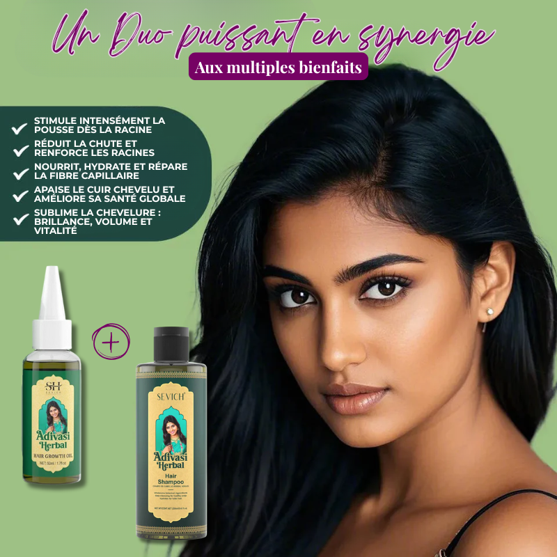 Duo Shampoing & Huile Pousse Accélérée et Anti-Chute - Brosse + Applicateur OFFERTS