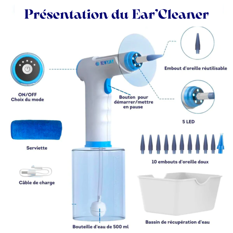 Ear'Cleaner - Nettoyeur Irrigateur d'oreilles électrique 4 modes - La  Boutique de la Santé