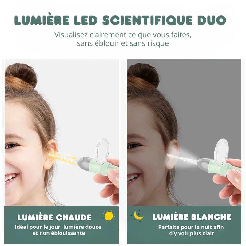 Ensemble de Nettoyeur d'Oreilles avec Loupe & LED - 3PCS