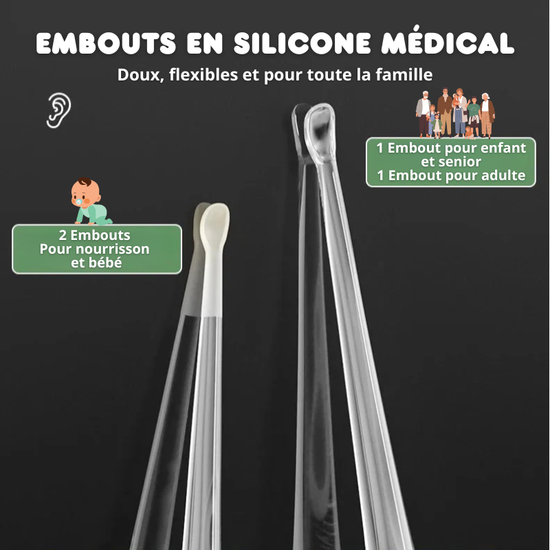 Ensemble de Nettoyeur d'Oreilles avec Loupe & LED - 3PCS