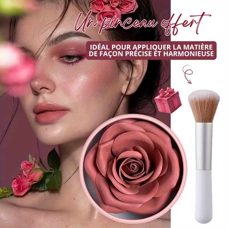 Fard à Joue en Forme de Rose - Idée Cadeau + Pinceau OFFERT