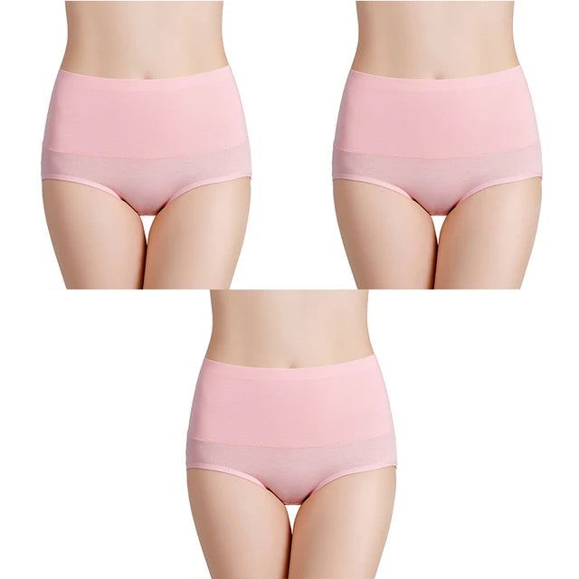 Lot de 3 Culottes Taille Haute en Coton Respirant