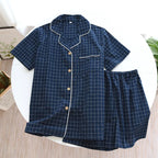 Pyjama en Gaze de Coton Chemise & Short Mixte - Printemps/ Été