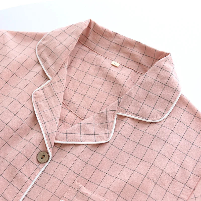 Pyjama en Gaze de Coton Chemise & Short Mixte - Printemps/ Été