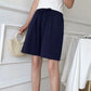 Short en Coton Ample à Taille Élastique avec Cordon