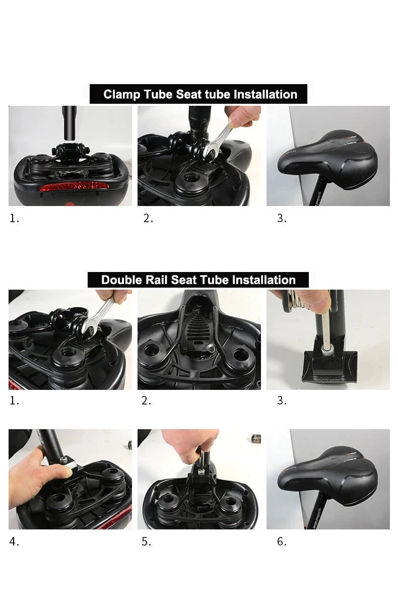Selle de vélo Confort extrême avec feu arrière intégré