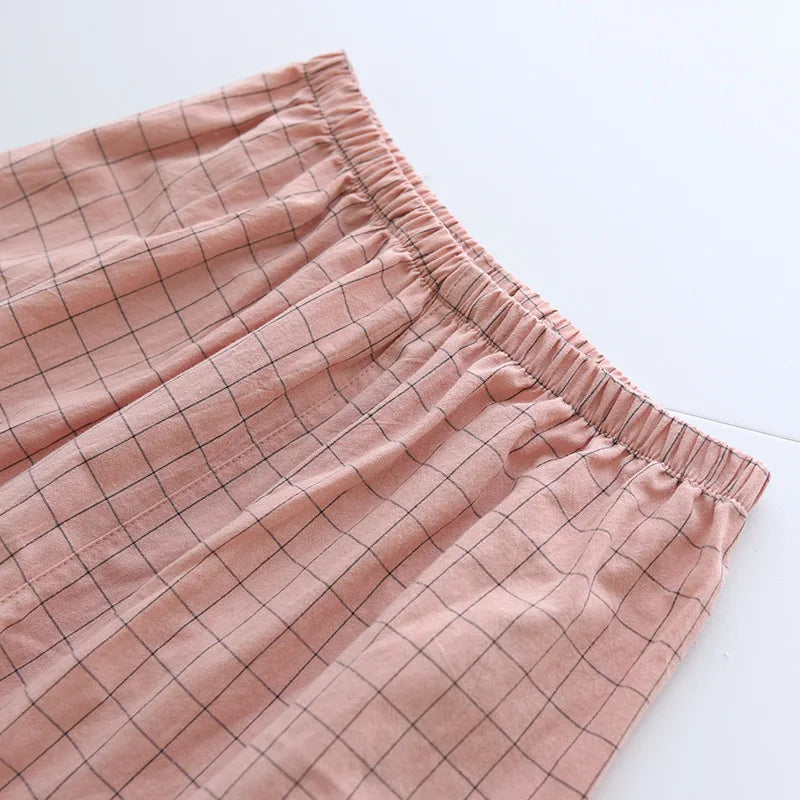 Pyjama en Gaze de Coton Chemise & Short Mixte - Printemps/ Été