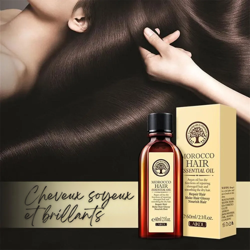Huile essentielle d'Argan Marocaine pour Cheveux Secs & Abîmés - 1 ACHETÉE = 1 OFFERTE