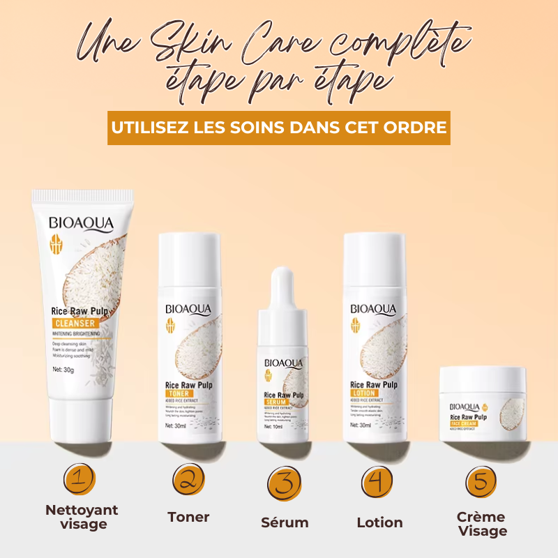 Kit Routine de Soin à l'Eau de Riz - 5PCS