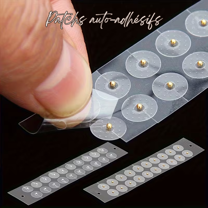 Lot de 100 Patchs Adhésifs d'Acupuncture pour Oreilles - Multiples Bienfaits