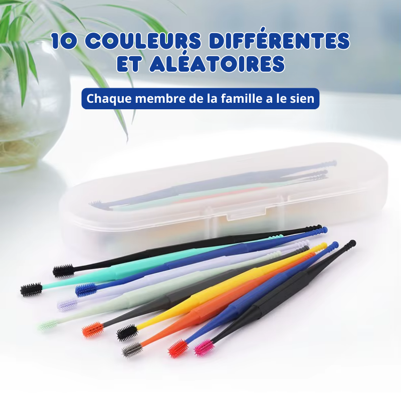 Lot de 10 Nettoyeurs d'Oreilles 2 en 1 en Silicone Réutilisables