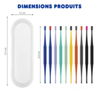Lot de 10 Nettoyeurs d'Oreilles 2 en 1 en Silicone Réutilisables
