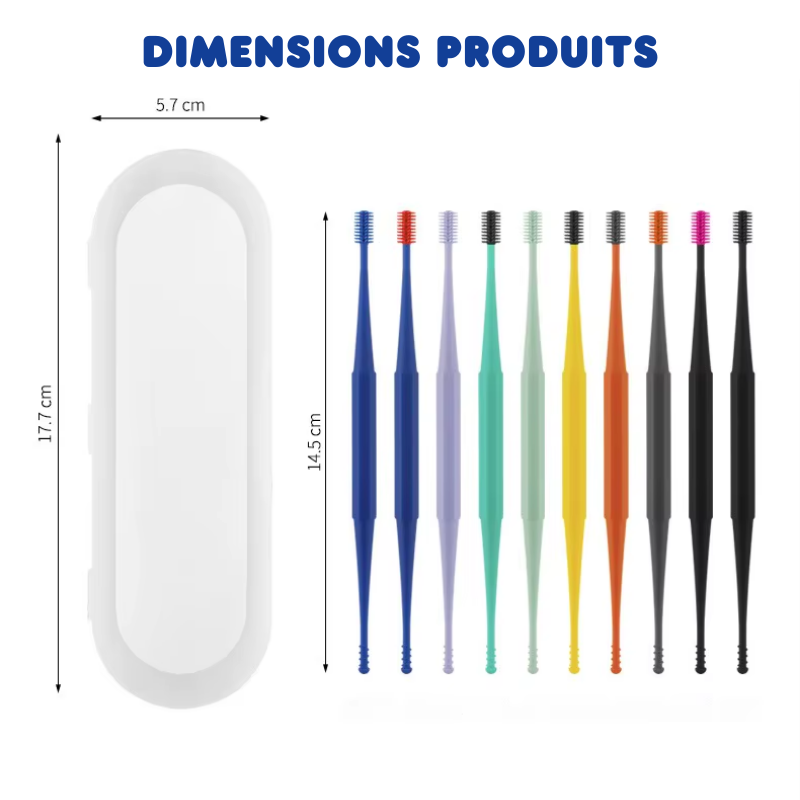 Lot de 10 Nettoyeurs d'Oreilles 2 en 1 en Silicone Réutilisables