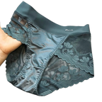 Lot de 3 Culottes Sexy en Soie Glacée et Dentelle Florale