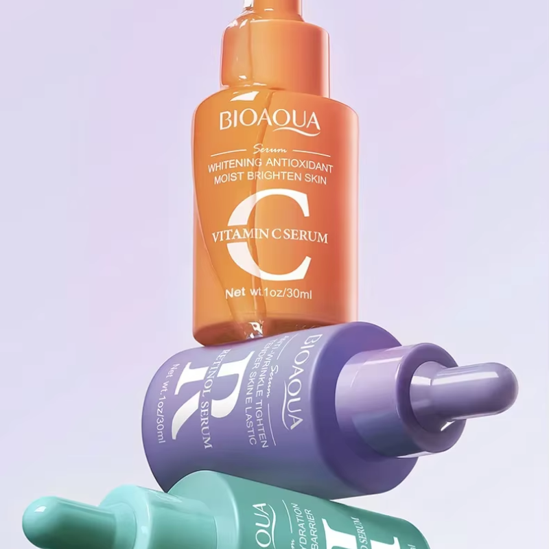 Lot de 3 Sérums Visage - Anti-rides, Vitamine-C & Hydratant